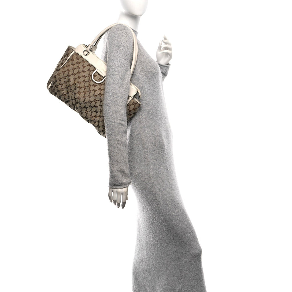 Monogram D Gold Ring Tote White