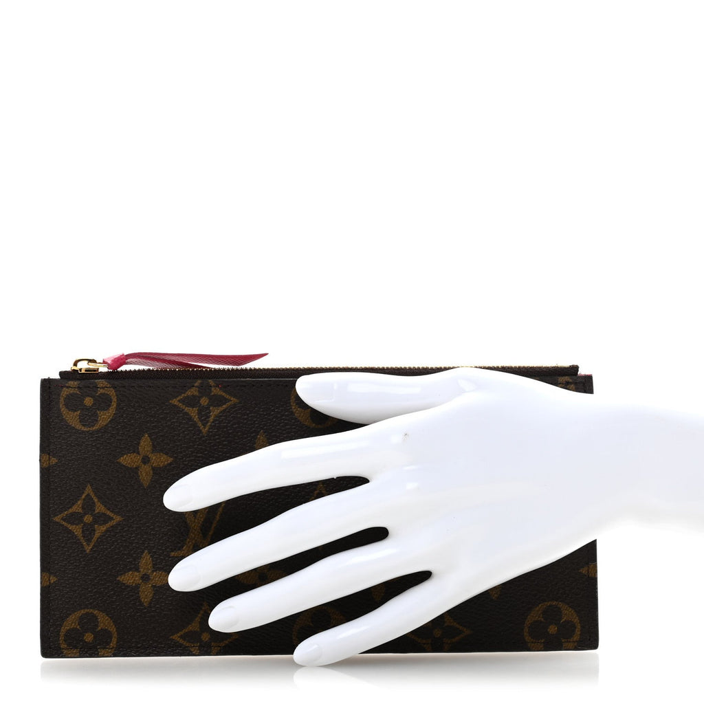 Monogram Felicie Chain Wallet Zippered Insert Fuchsia