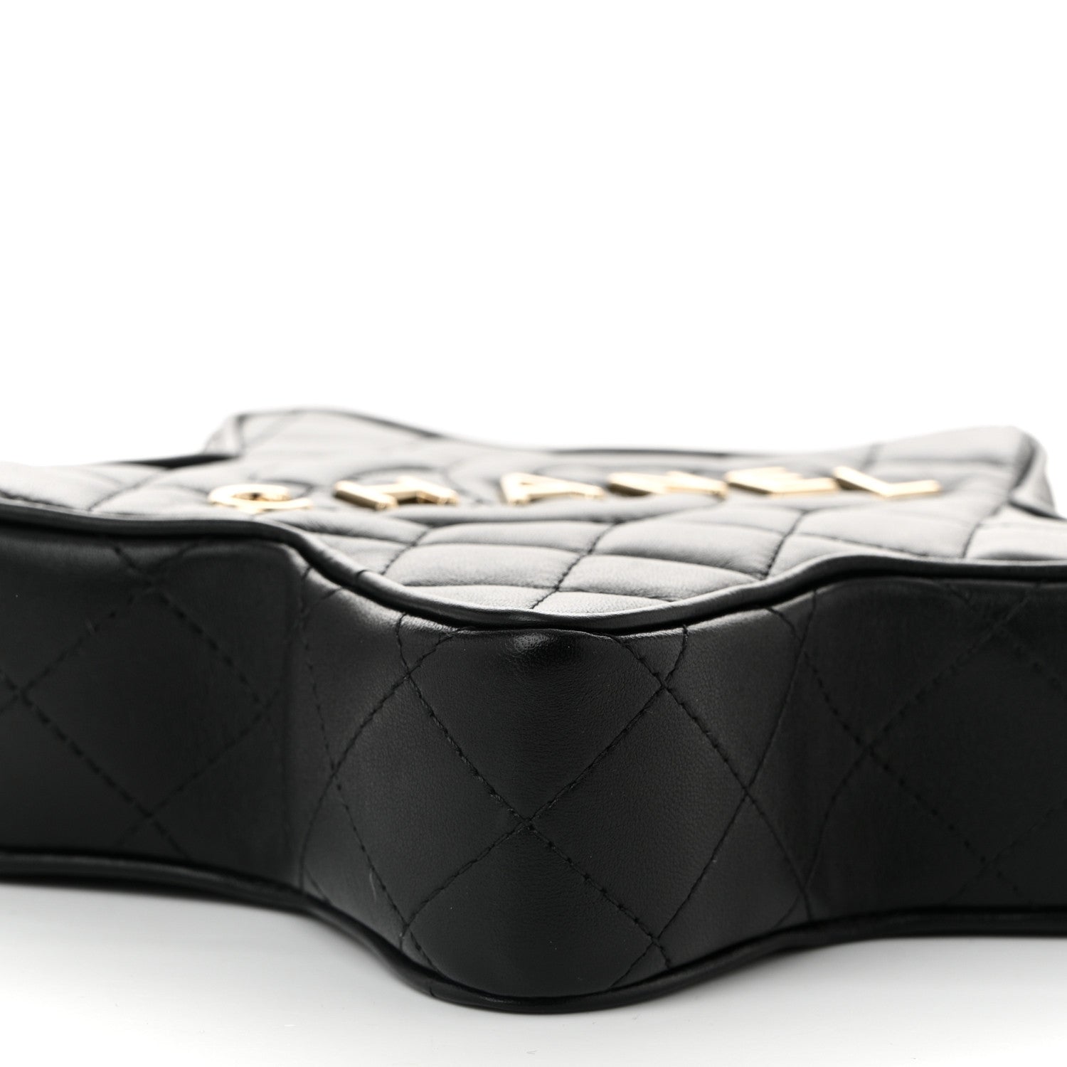 Lambskin Quilted Walk of Fame Star Bag Black