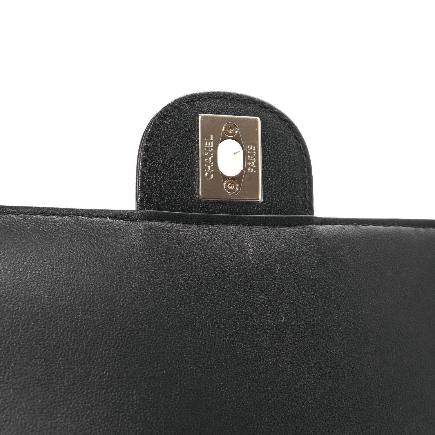 Calfskin Quilted Small Top Handle Flap Black
