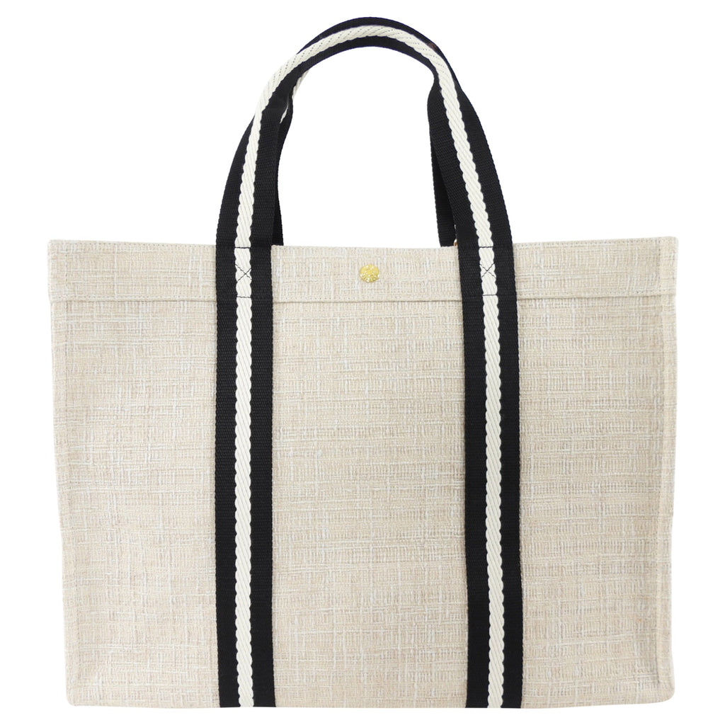 Rue de Verneuil Beige Tweed Canvas Large Tote Bag