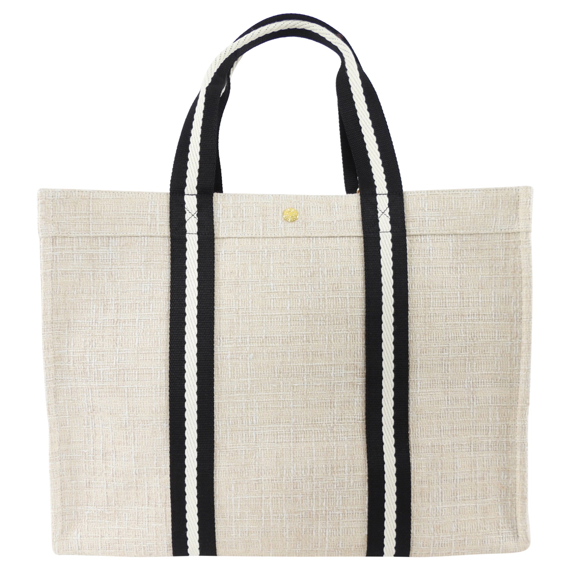 Rue de Verneuil Beige Tweed Canvas Large Tote Bag