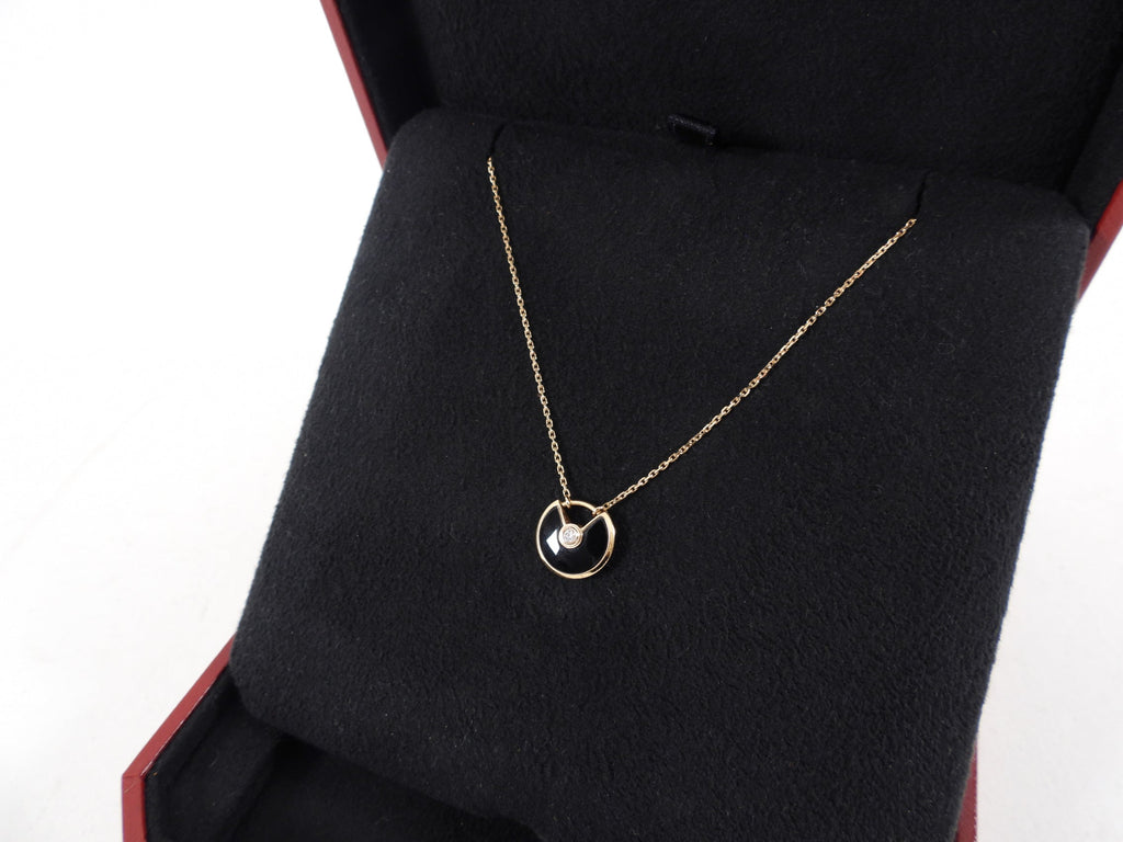 Cartier Amulette de Cartier 18k Gold with Diamond and Onyx Necklace