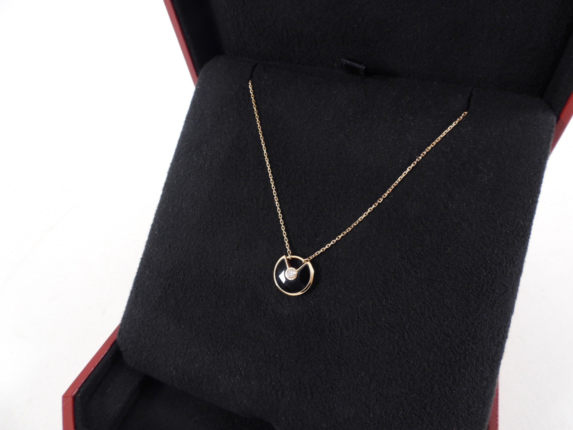 Cartier Amulette de Cartier 18k Gold with Diamond and Onyx Necklace