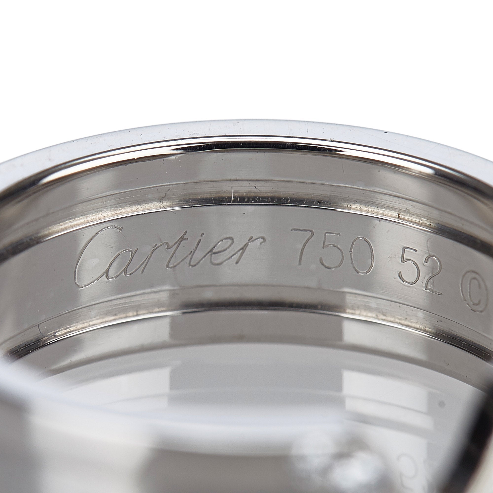 Cartier C de 18k White Gold Diamond Band Ring - 52 / 6