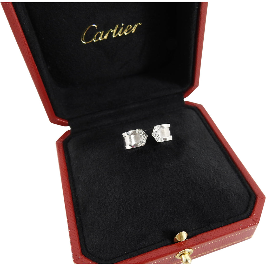 Cartier C de 18k White Gold Diamond Band Ring - 52 / 6