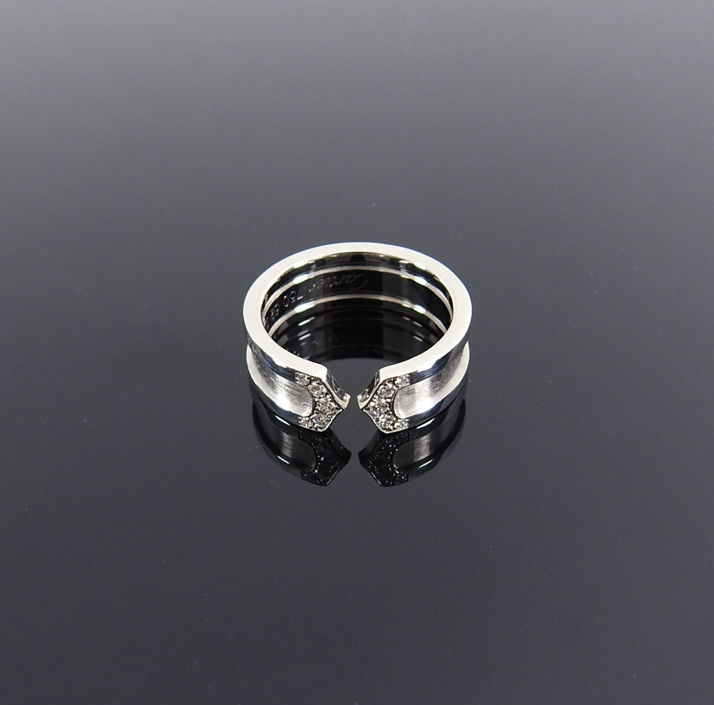 Cartier C de 18k White Gold Diamond Band Ring - 52 / 6