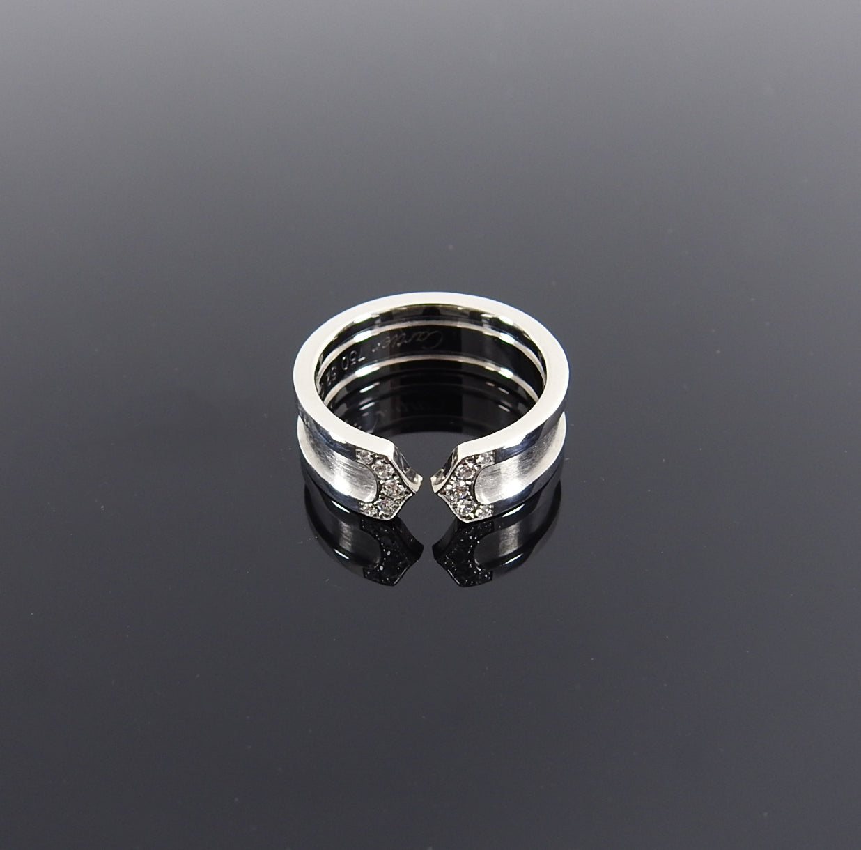 Cartier C de 18k White Gold Diamond Band Ring - 52 / 6