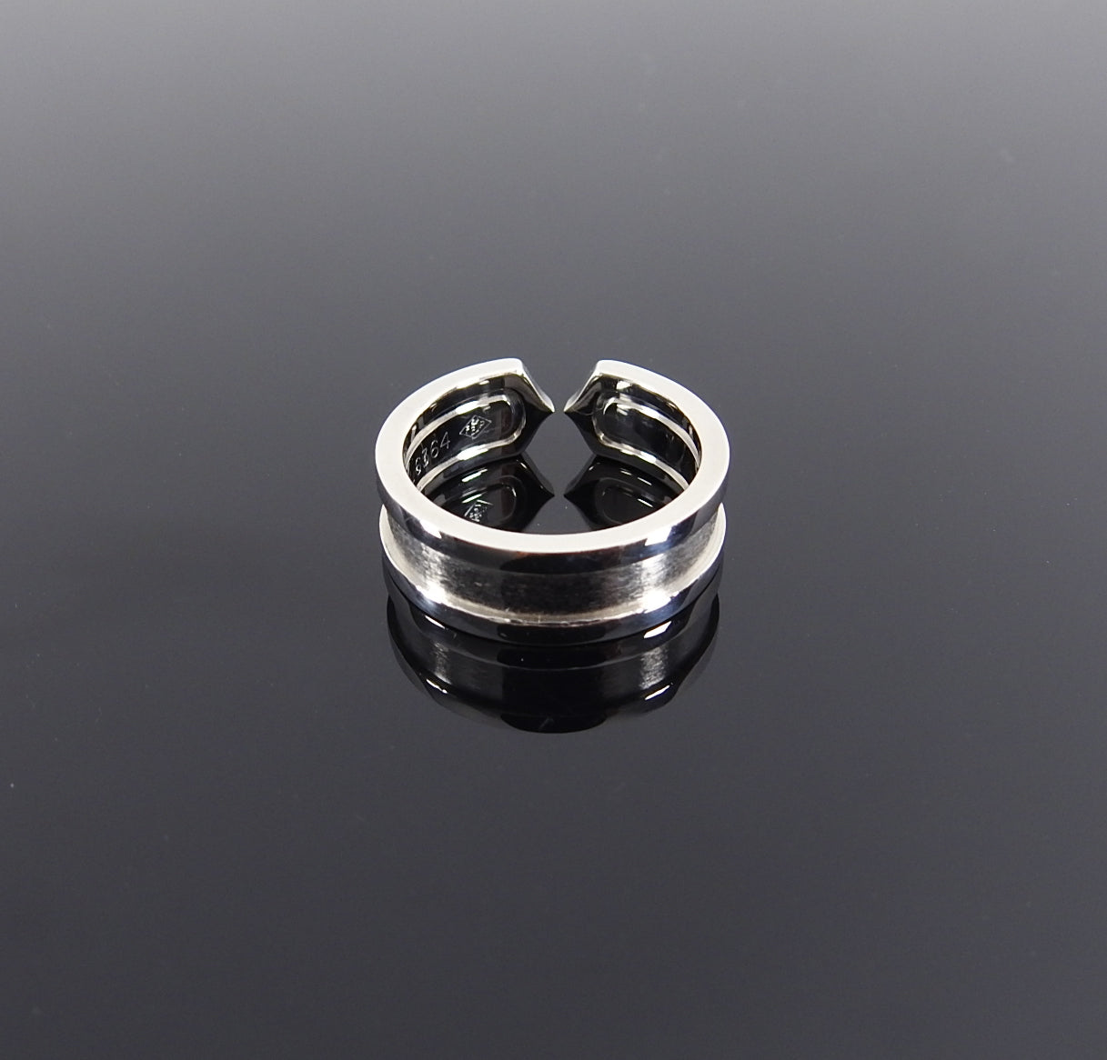 Cartier C de 18k White Gold Diamond Band Ring - 52 / 6