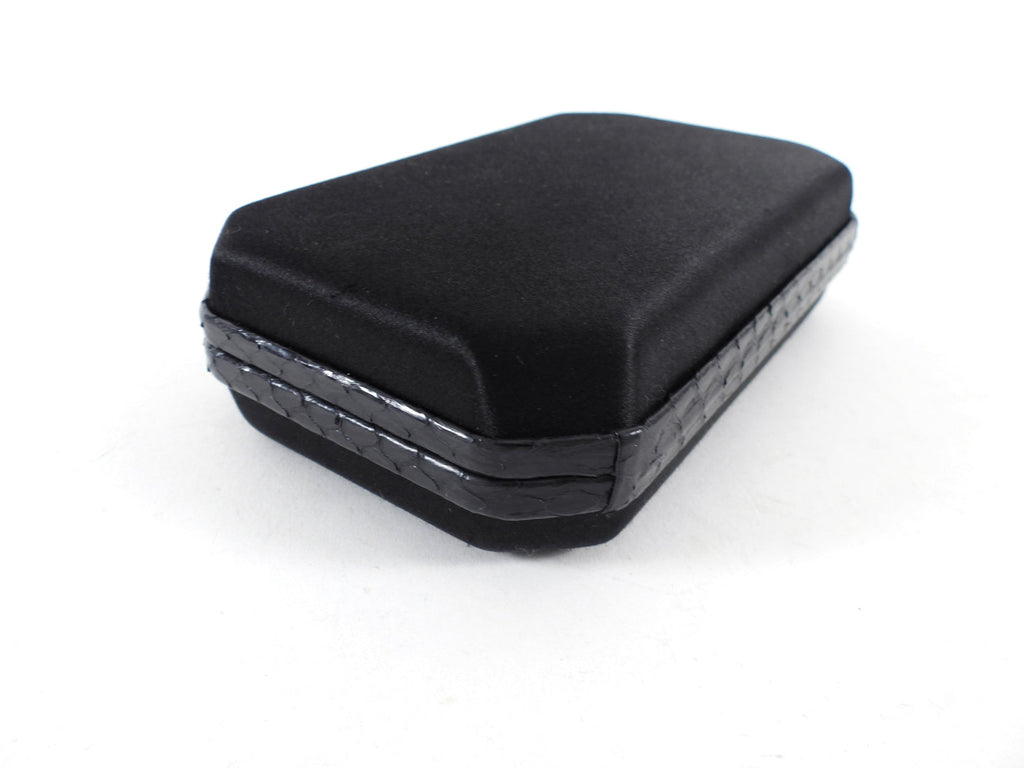 Cartier Vintage Panthere Black Silk Satin Python Evening Box Clutch Bag