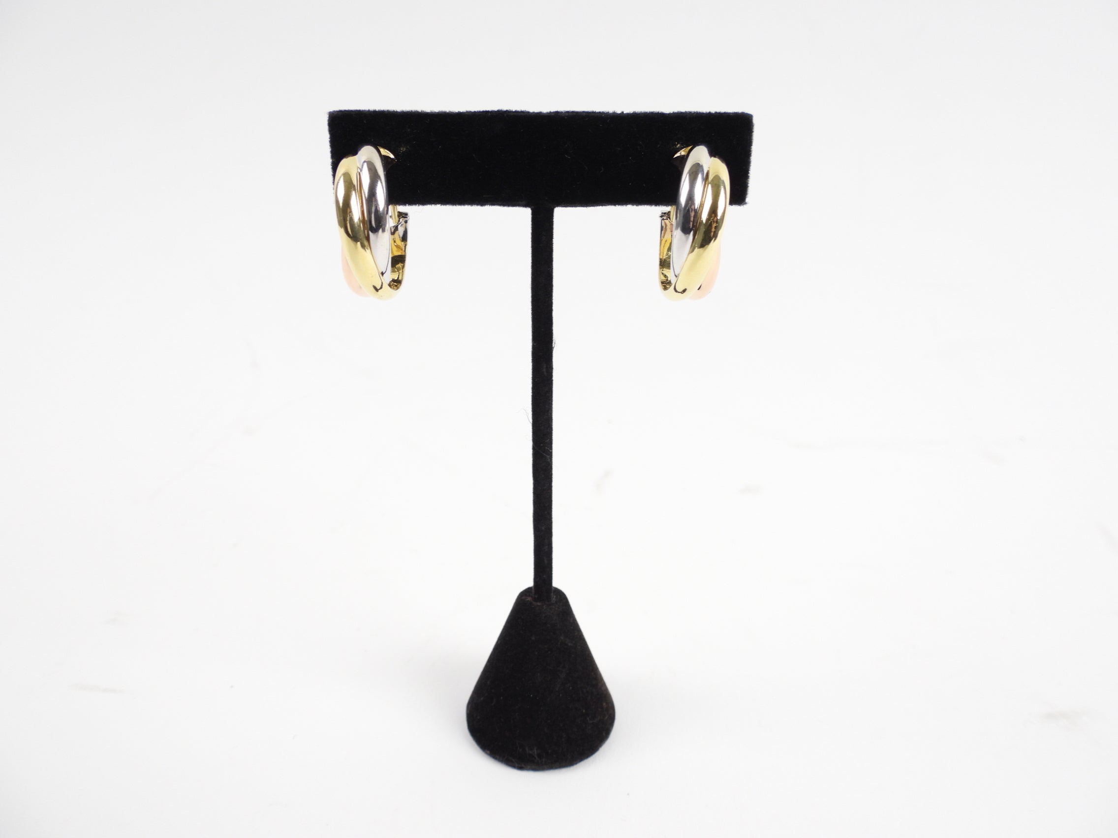 Cartier 18k Tri-Tone Gold Trinity XL Earrings