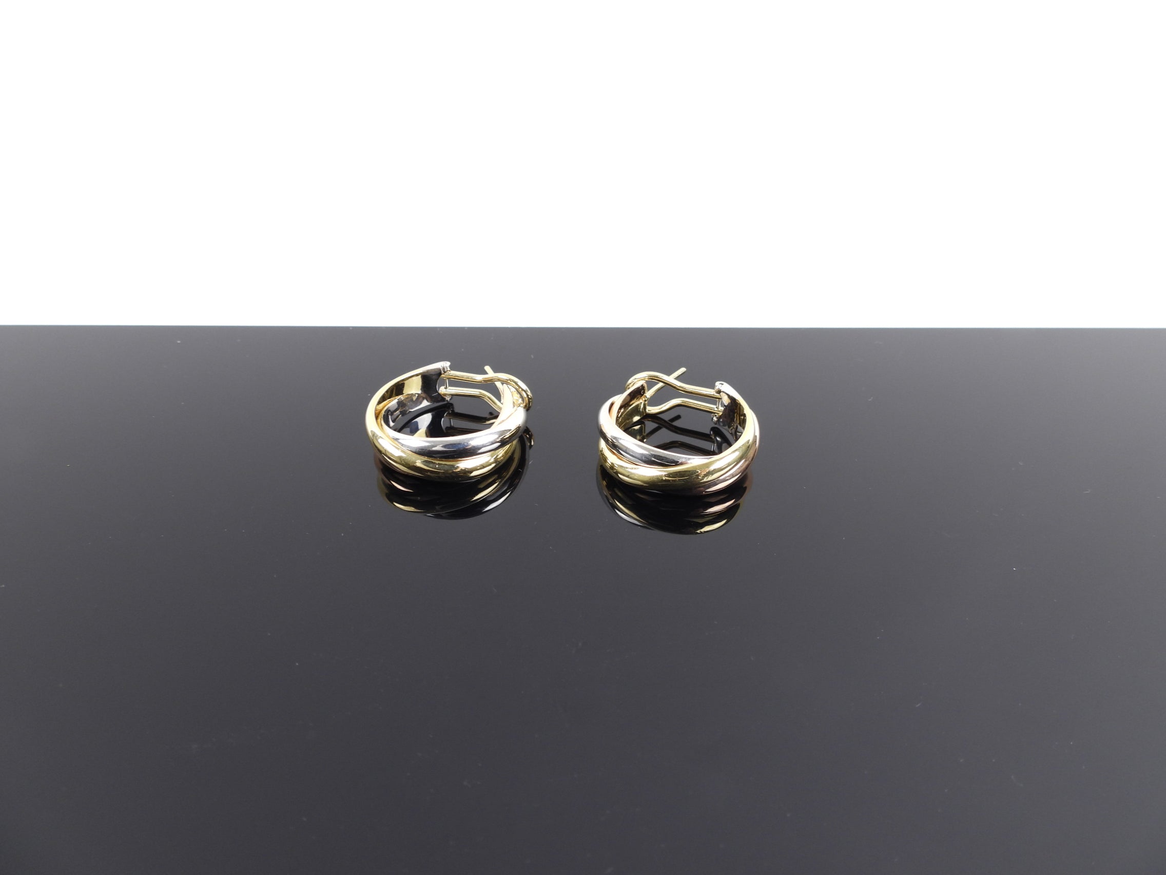 Cartier 18k Tri-Tone Gold Trinity XL Earrings