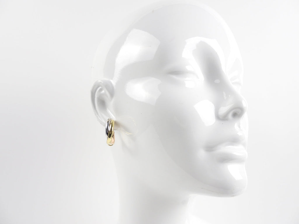 Cartier 18k Tri-Tone Gold Trinity XL Earrings