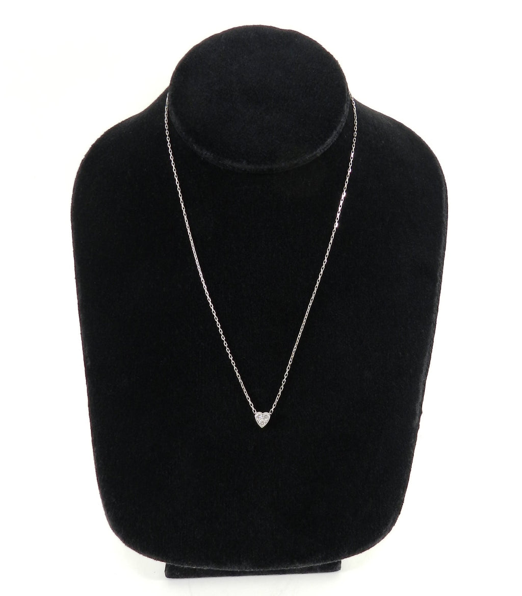 Cartier Heart of Cartier Mini 18k White Gold Diamond Heart Necklace