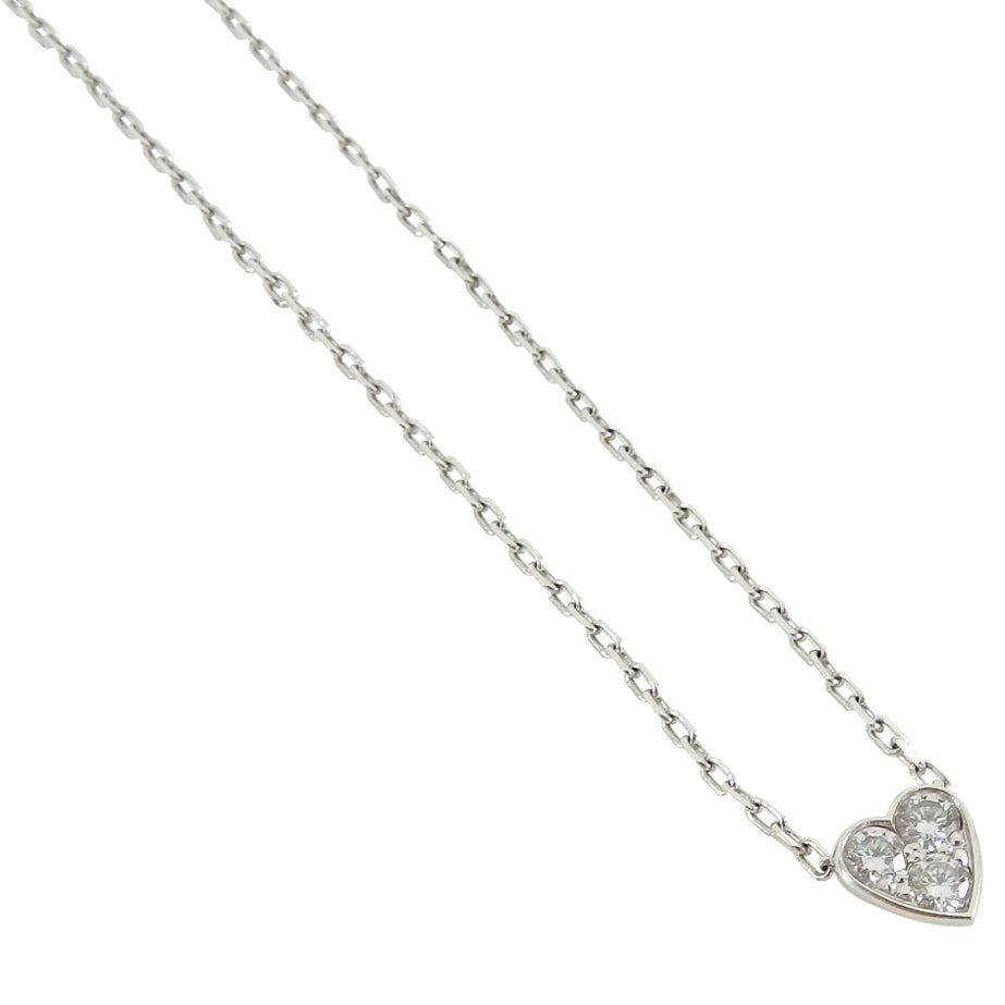 Cartier Heart of Cartier Mini 18k White Gold Diamond Heart Necklace