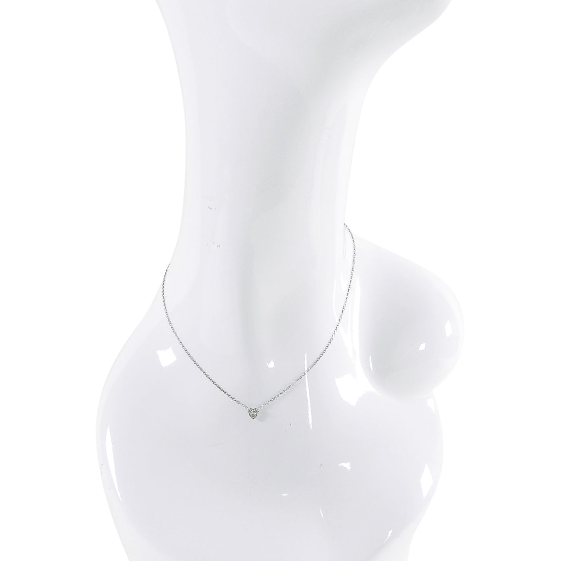 Cartier Heart of Cartier Mini 18k White Gold Diamond Heart Necklace