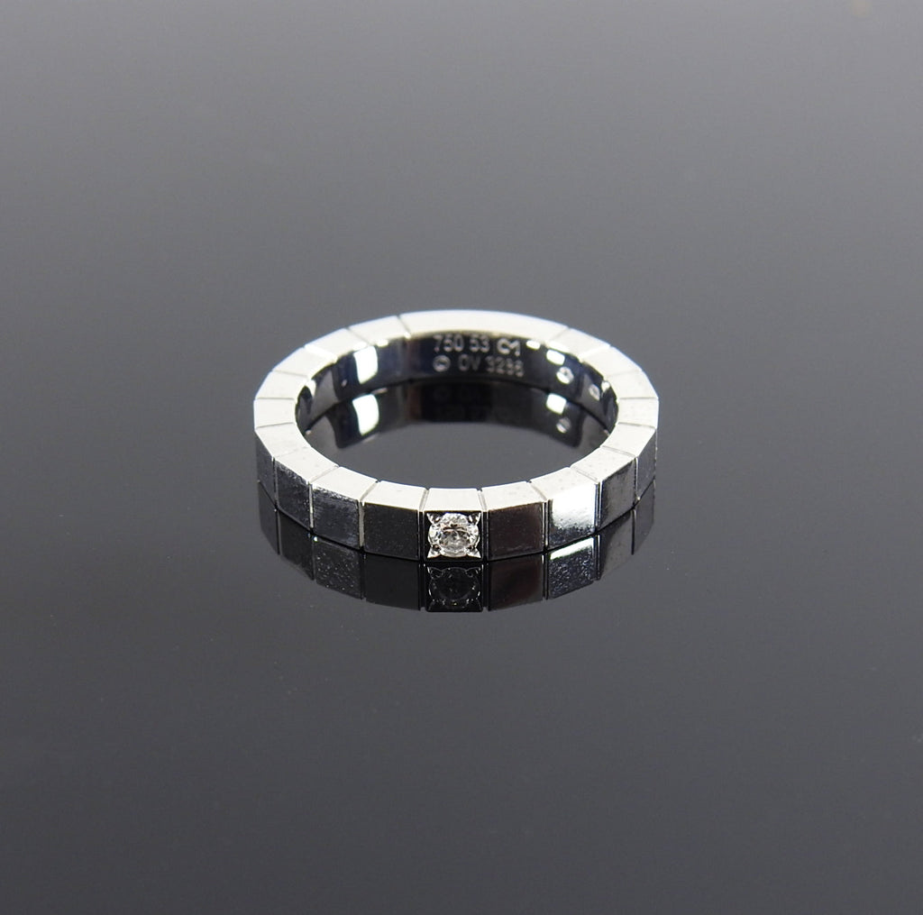 Cartier 18k White Gold Diamond Lanieres Band Ring - 53 / 6.5