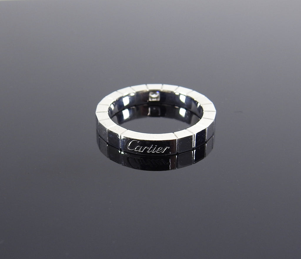 Cartier 18k White Gold Diamond Lanieres Band Ring - 53 / 6.5