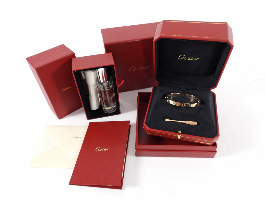 Cartier 18k Rose Gold Love Bracelet - size 17