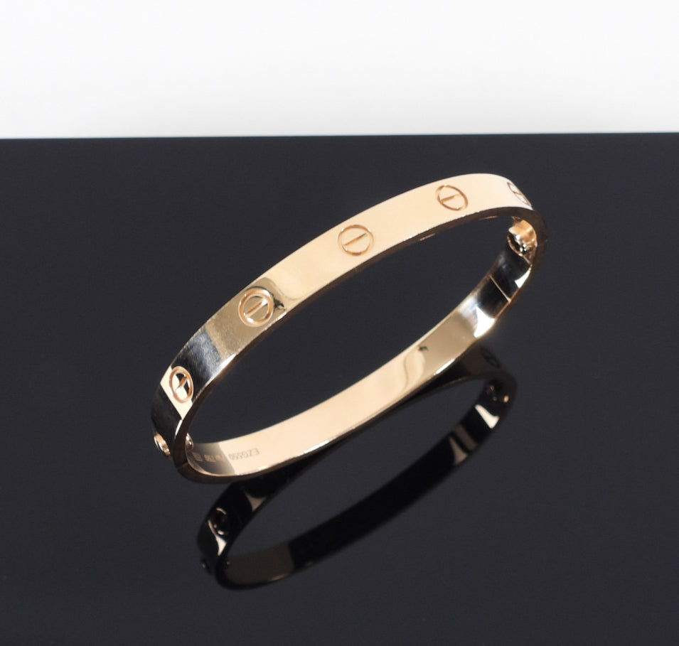 Cartier 18k Rose Gold Love Bracelet - size 17