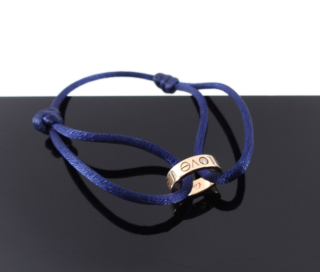 Cartier 18k Rose Gold Love Cord 1 Diamond Bracelet