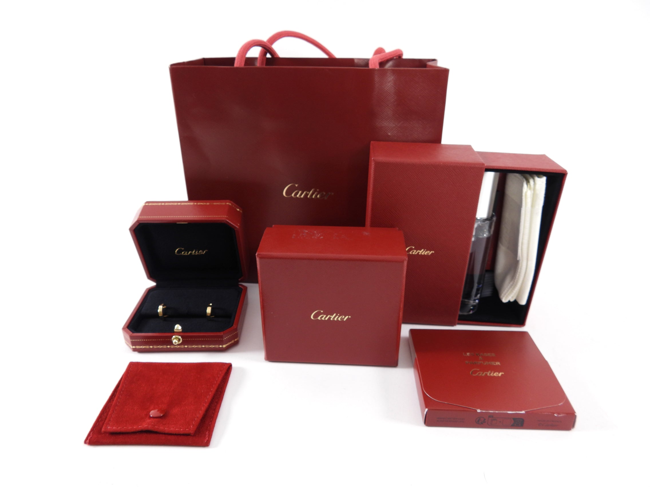 Cartier 18k Yellow Gold Love Hoop Earrings Small Model