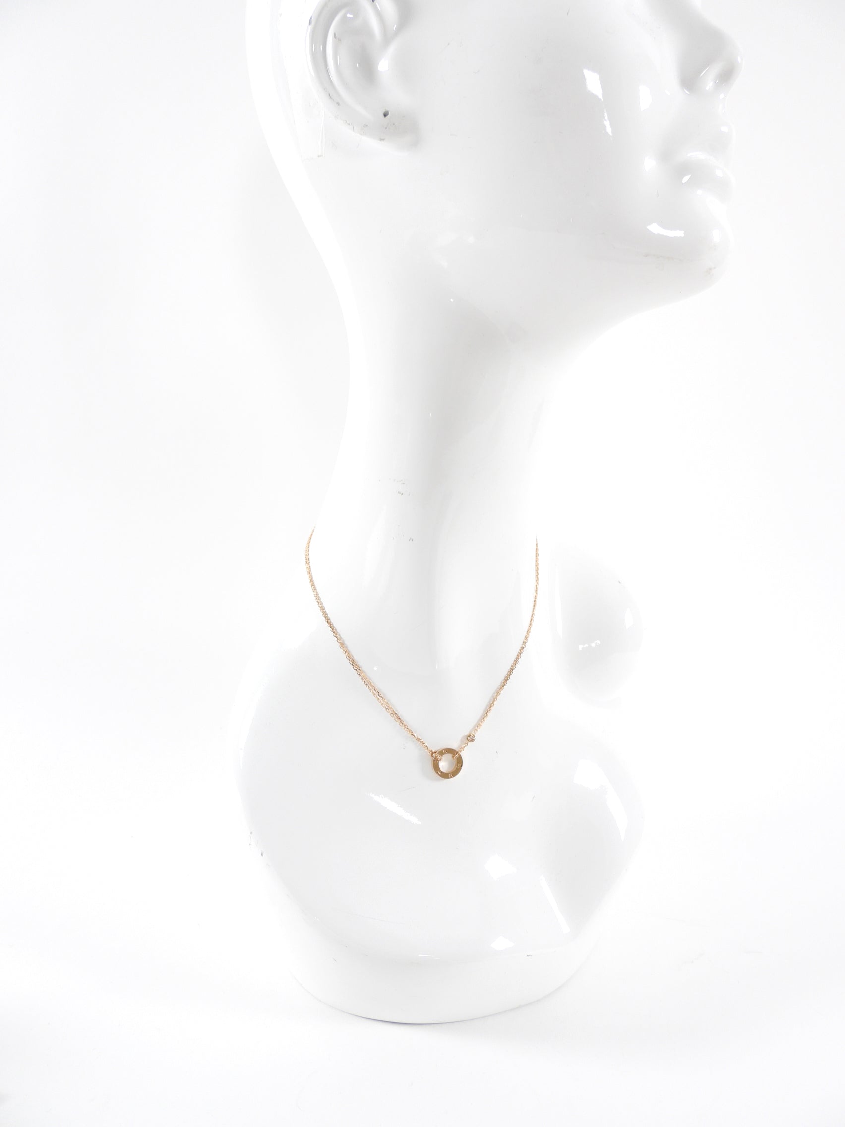 Cartier 18k Rose Gold 2 Diamond Love Pendant Necklace