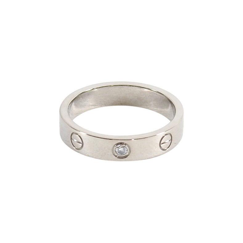 Cartier Love Diamond 18k White Gold Wedding Band Ring 4mm - 52 / 6