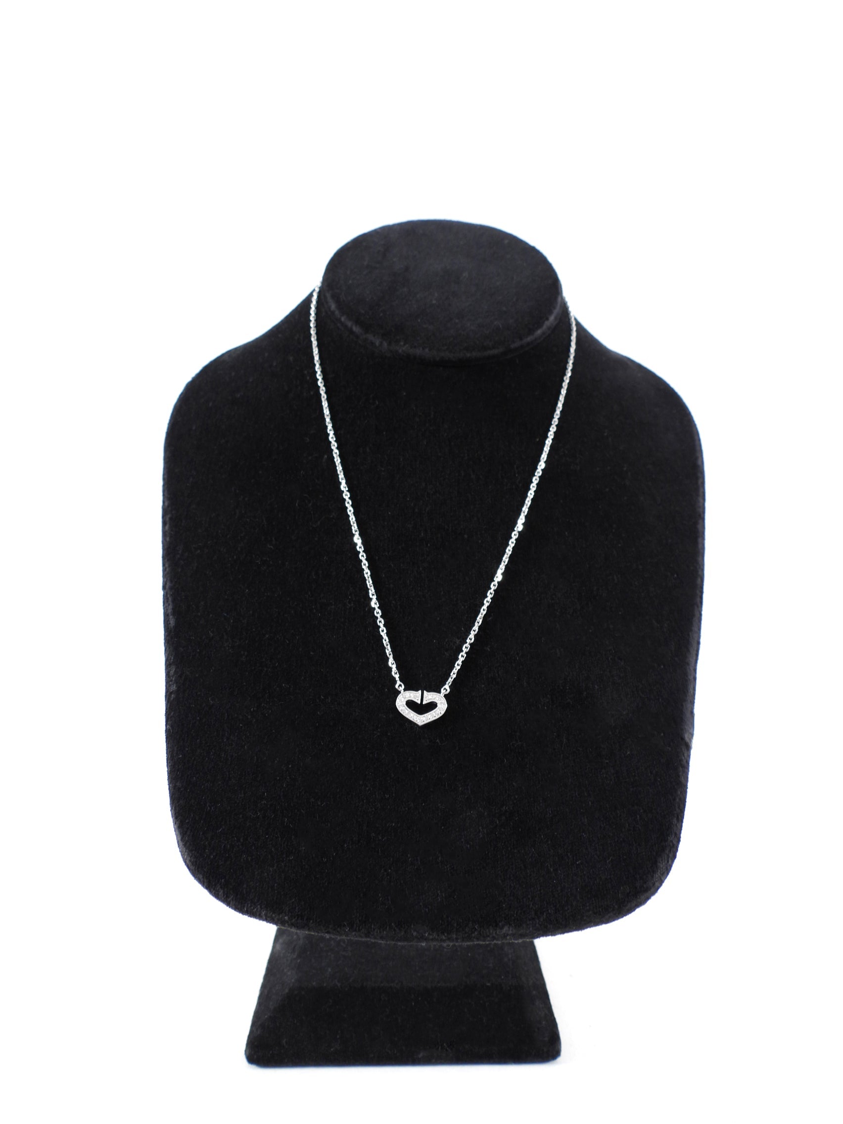 Cartier 18k White Gold Diamond C de Cartier Pendant Necklace