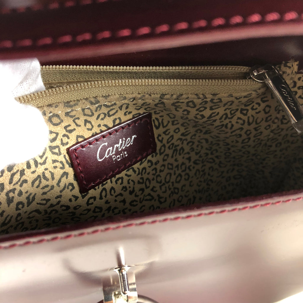 Cartier Panthere Burgundy Structured Shoulder Bag