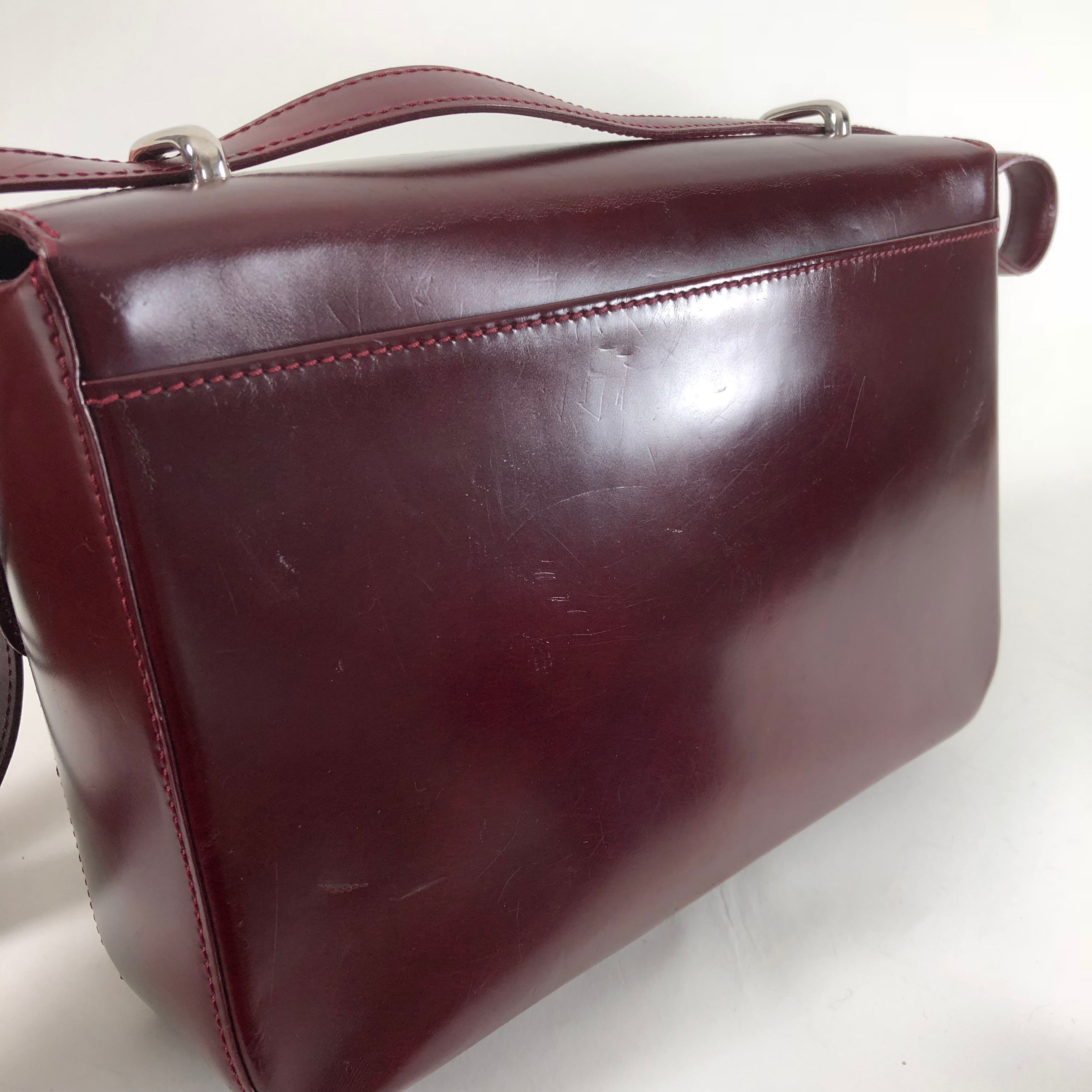 Cartier Panthere Burgundy Structured Shoulder Bag