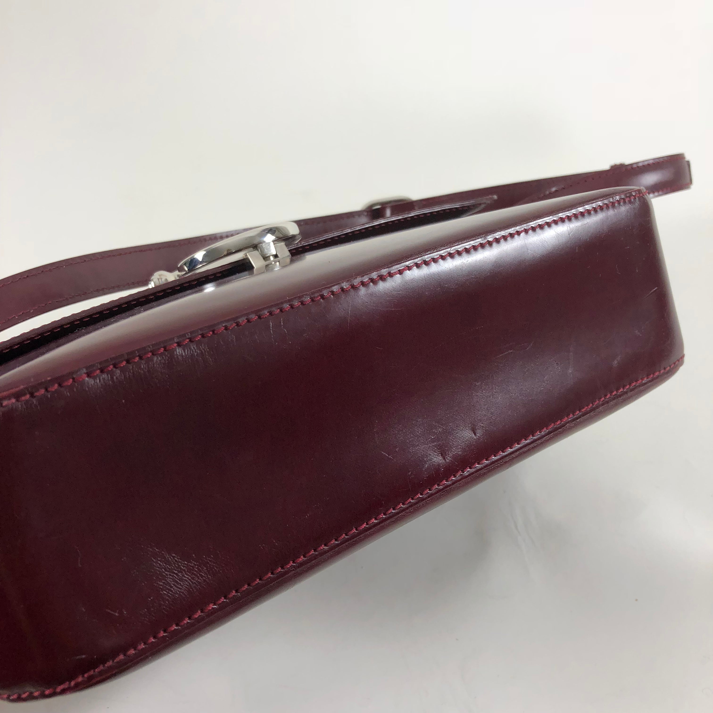 Cartier Panthere Burgundy Structured Shoulder Bag