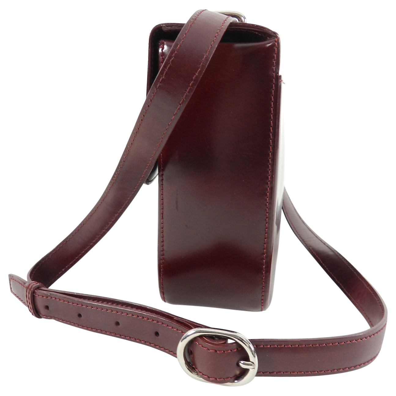 Cartier Panthere Burgundy Structured Shoulder Bag