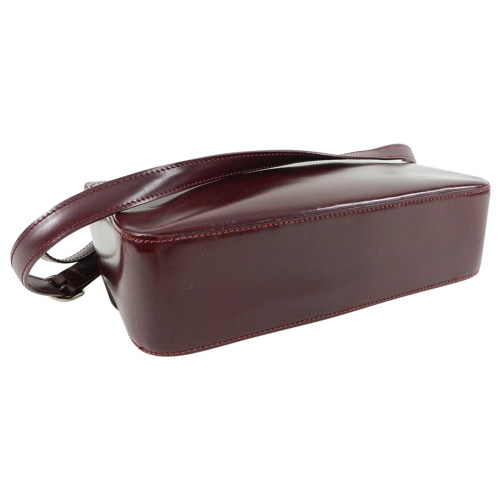 Cartier Panthere Burgundy Structured Shoulder Bag