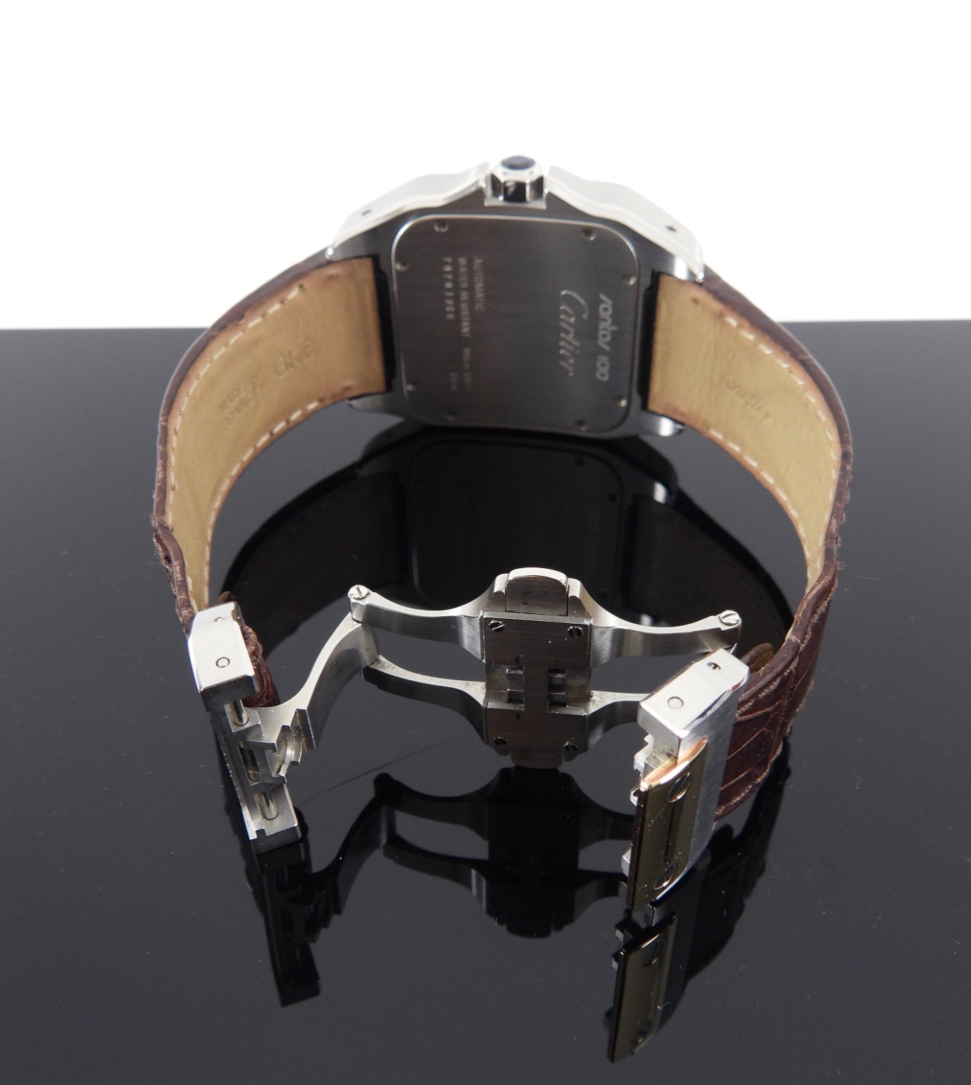 Cartier Santos 100 Automatic 38mm Exotic Band Wrist Watch