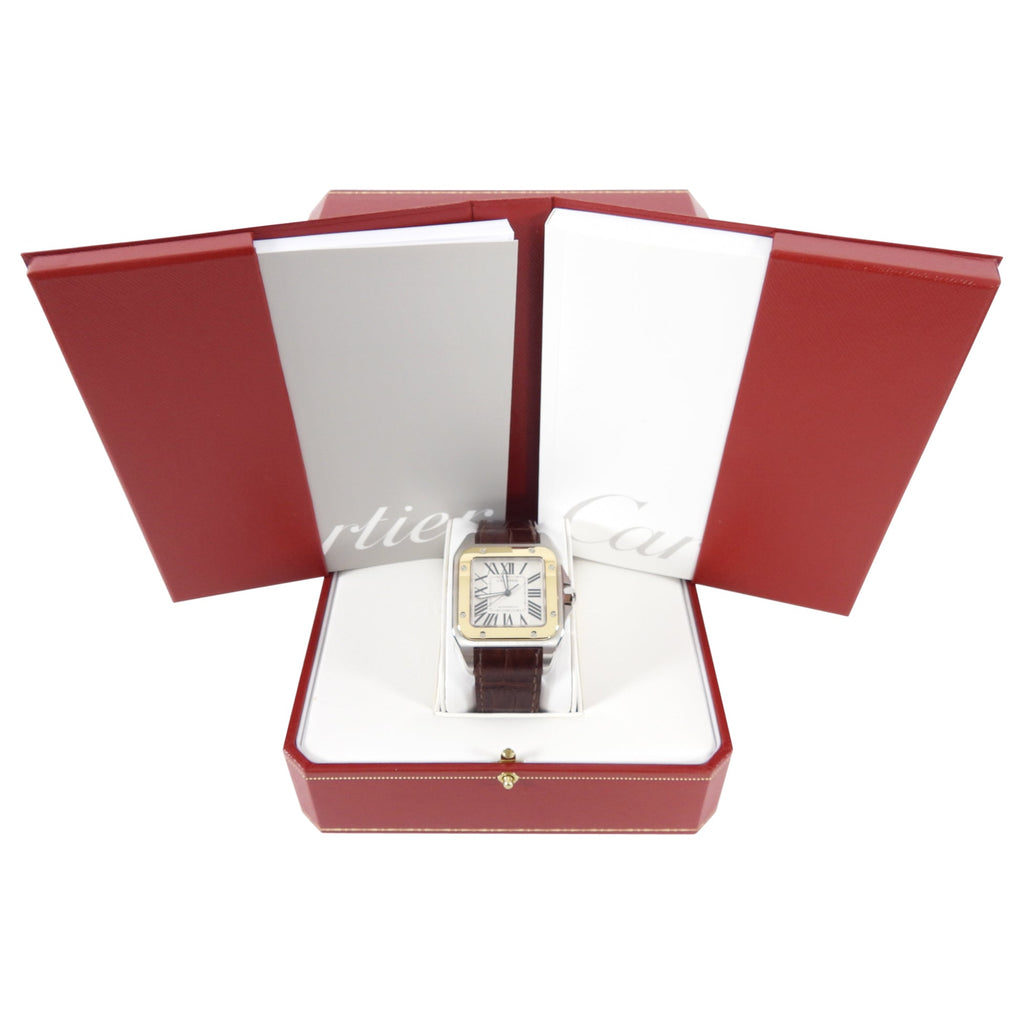 Cartier Santos 100 Automatic 38mm Exotic Band Wrist Watch