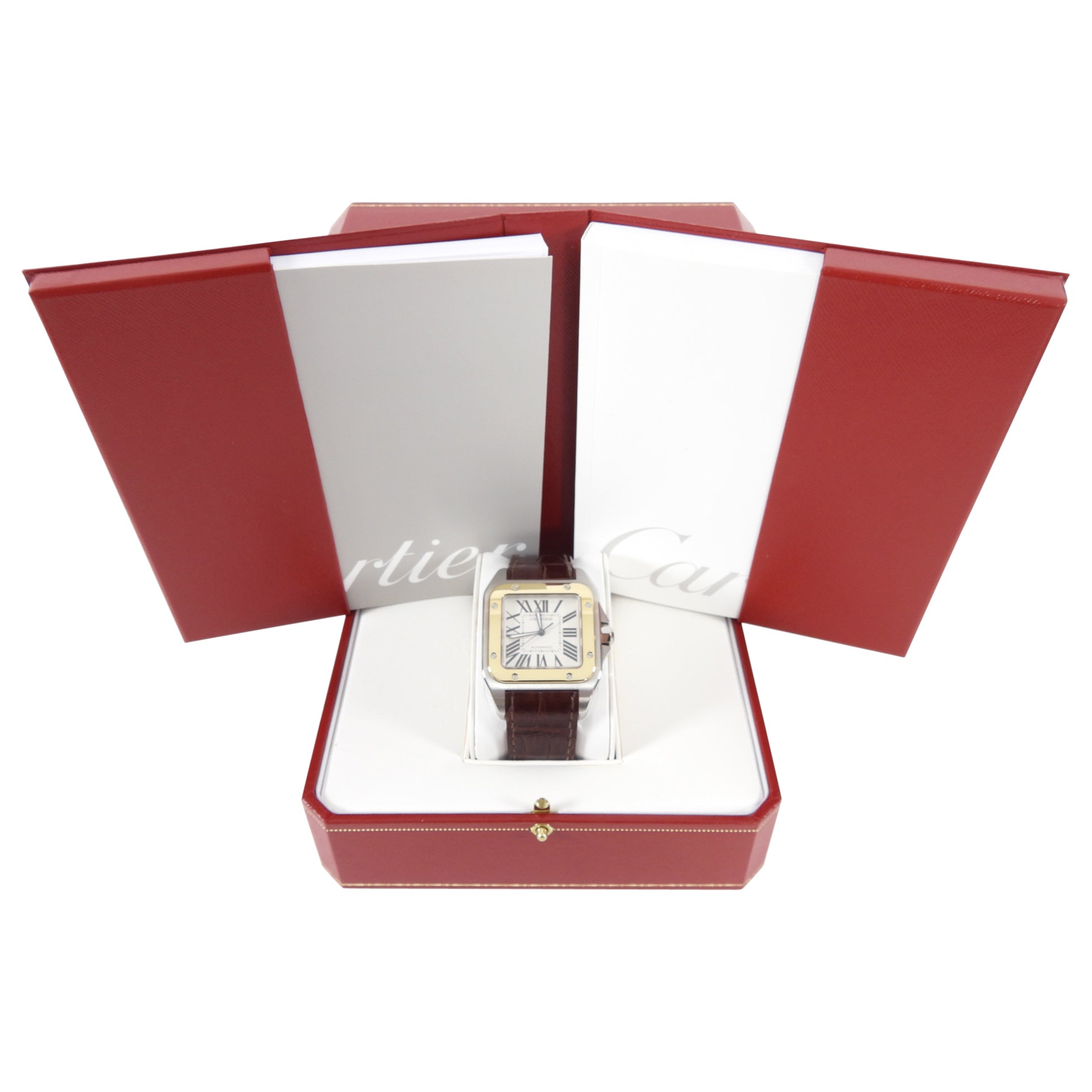 Cartier Santos 100 Automatic 38mm Exotic Band Wrist Watch
