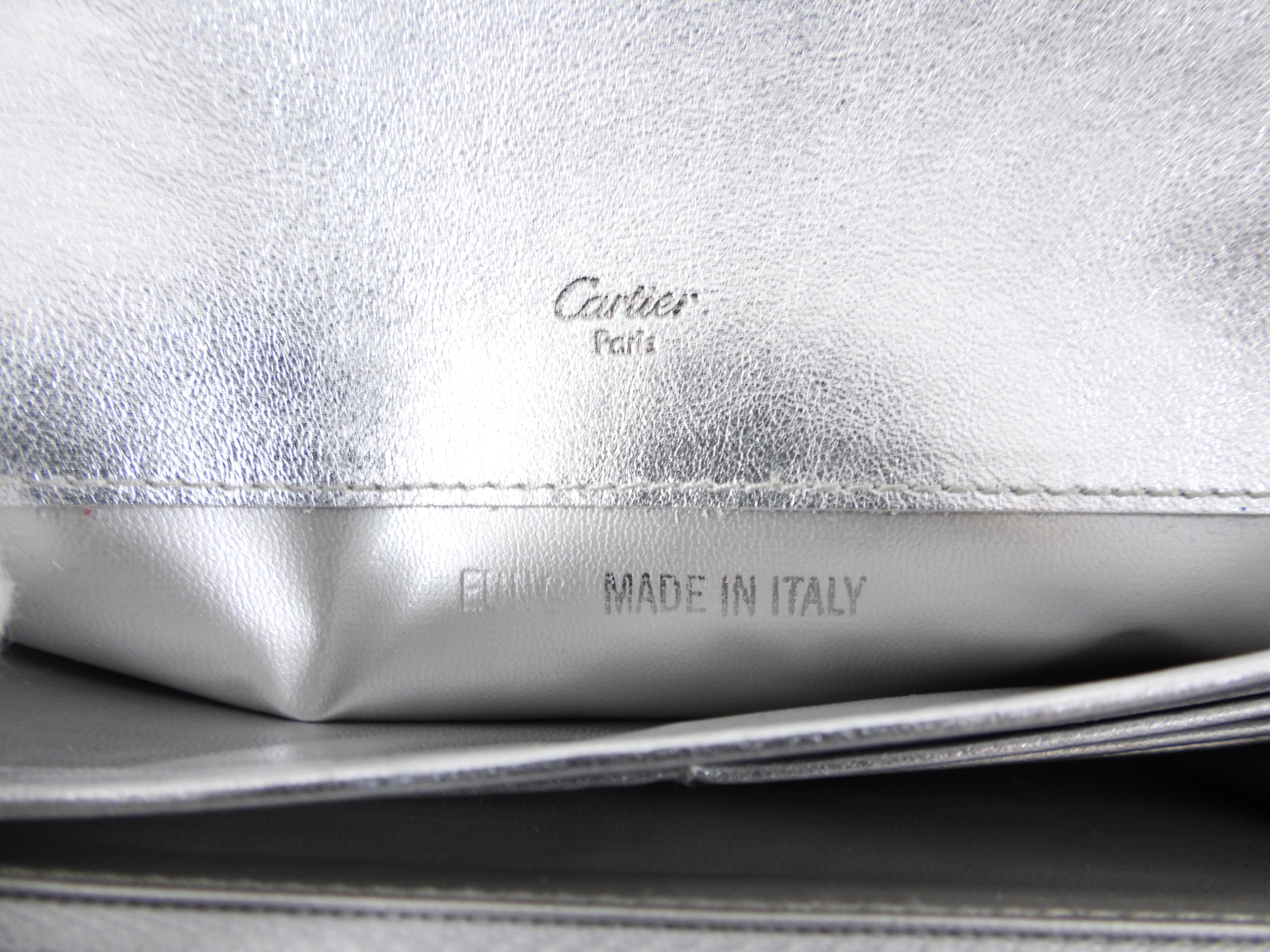 Cartier Vintage 2008 Silver Leather Continental Wallet