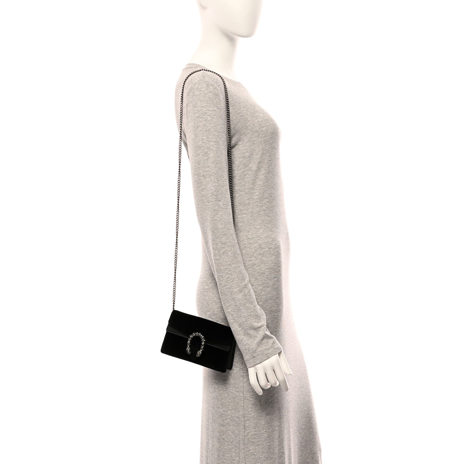 Suede Super Mini Dionysus Shoulder Bag Black