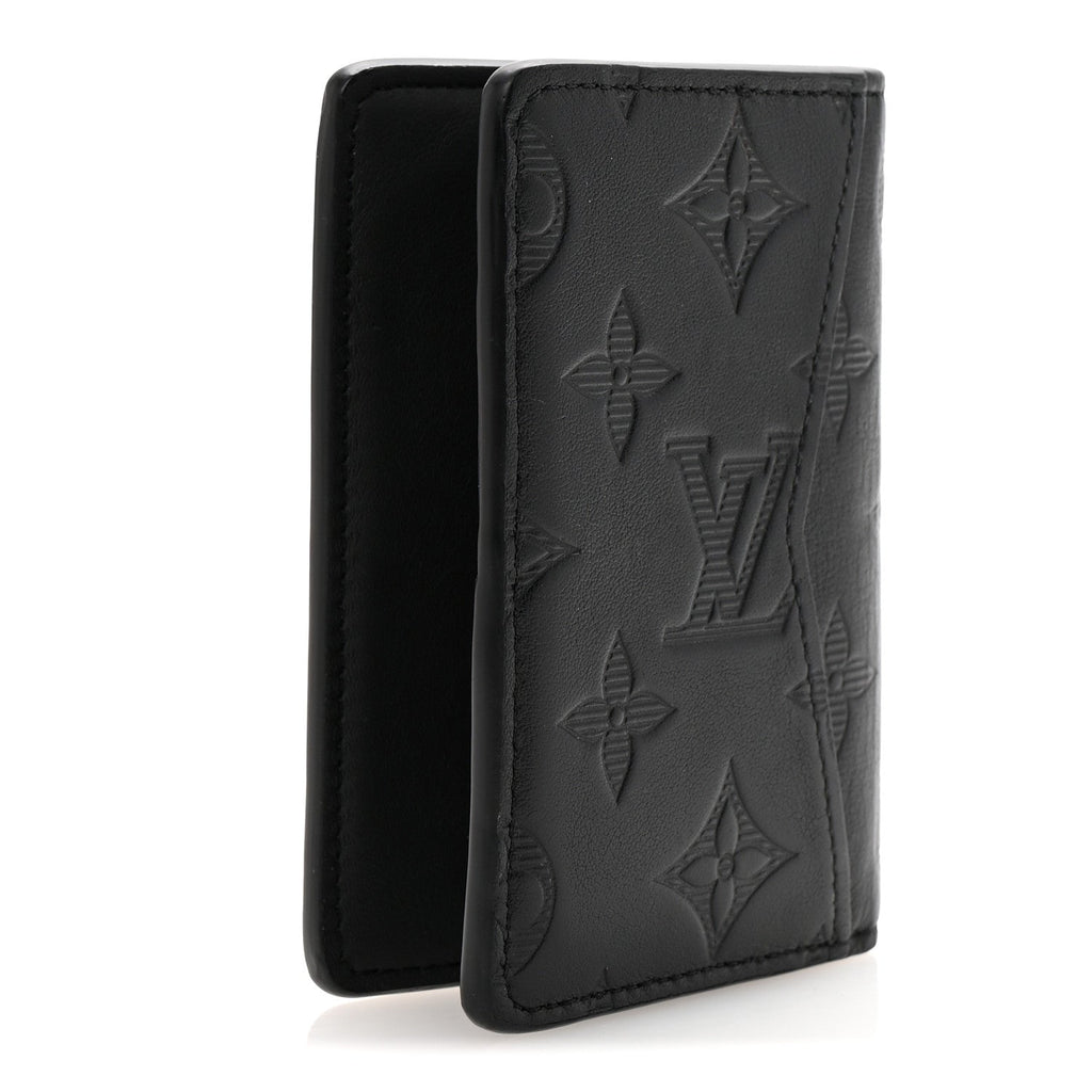 Calfskin Monogram Shadow Pocket Organizer Black