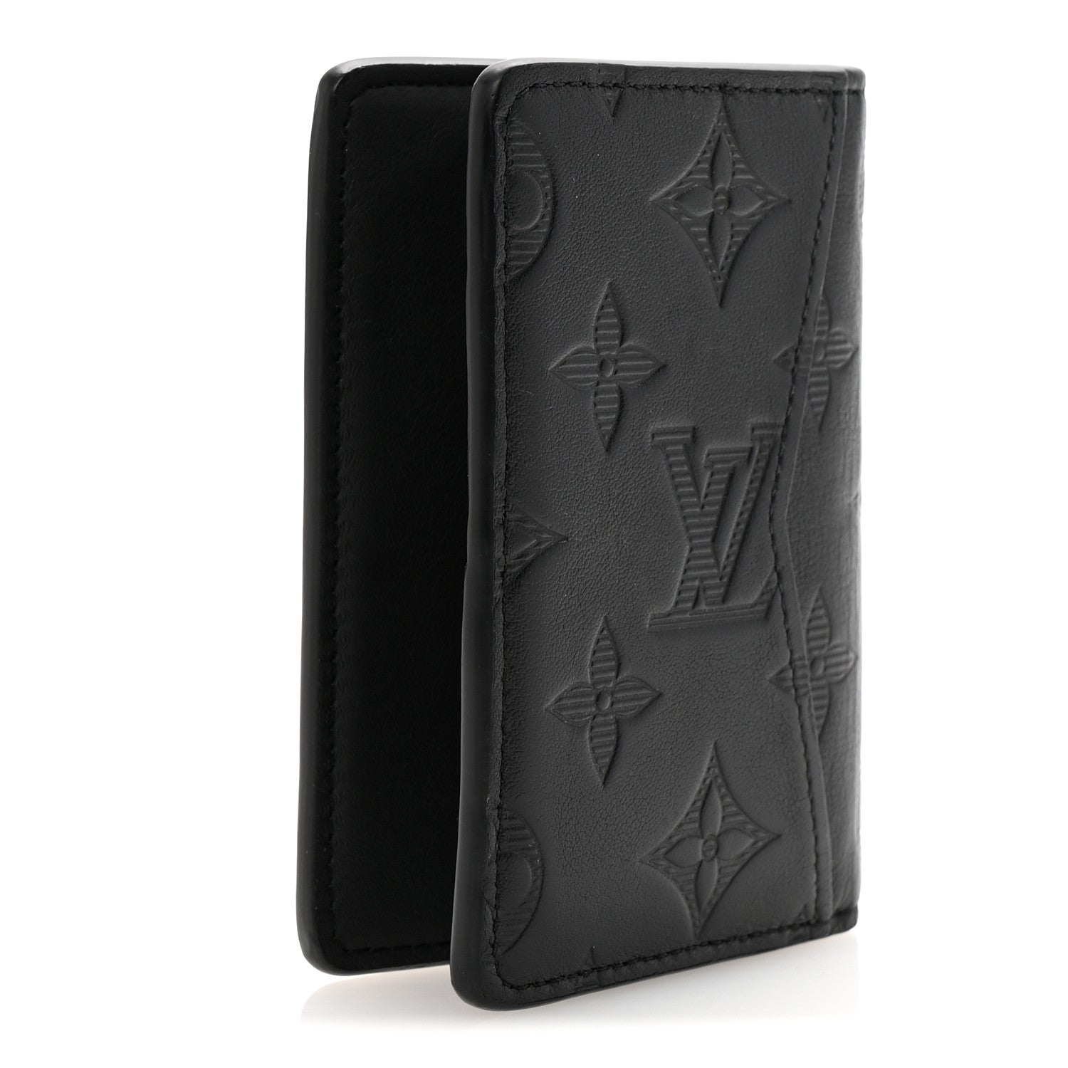 Calfskin Monogram Shadow Pocket Organizer Black