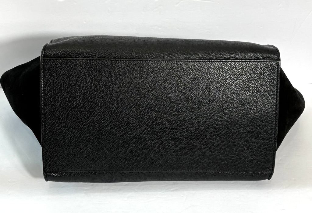 CÉLINE DRUMMED CALFSKIN SUEDE TRAPEZE MEDIUM SHOULDER BAG
