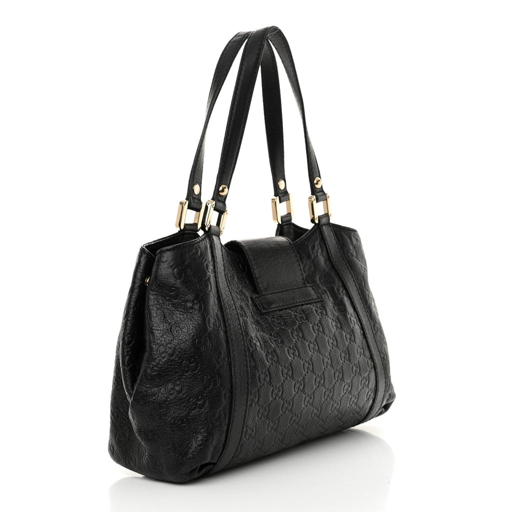 Guccissima Medium New Ladies Web Tote  Black