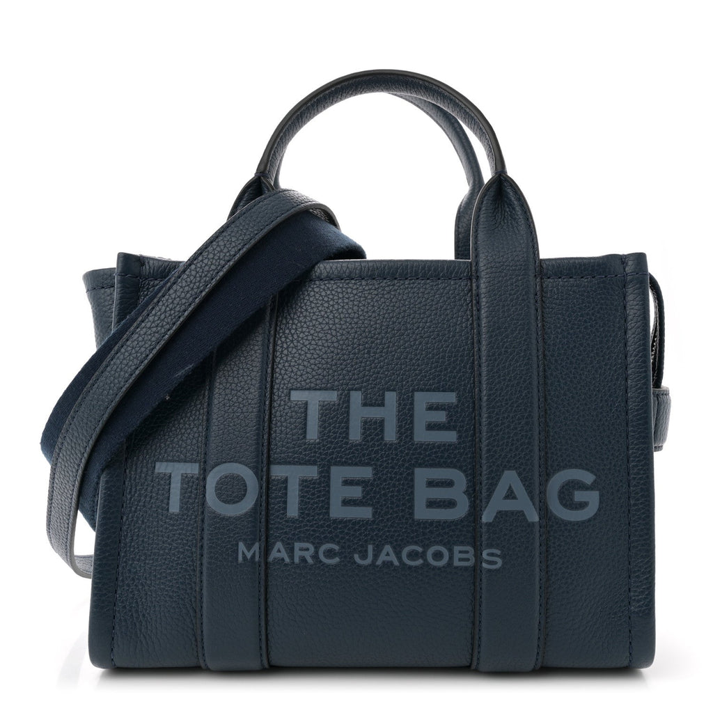 Grained Calfskin Small The Tote Bag Blue Sea