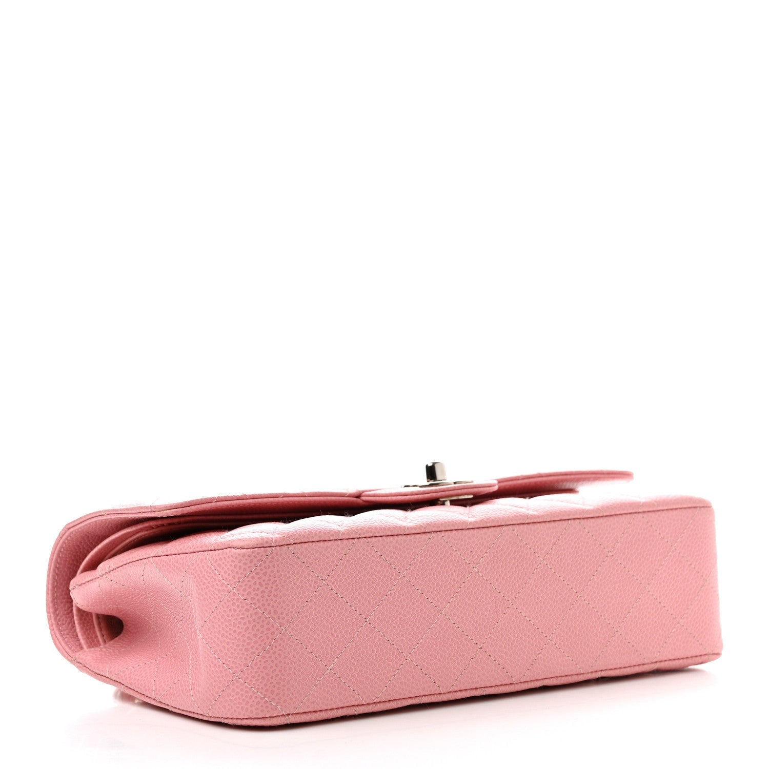 Caviar Quilted Medium Double Flap Light Pink