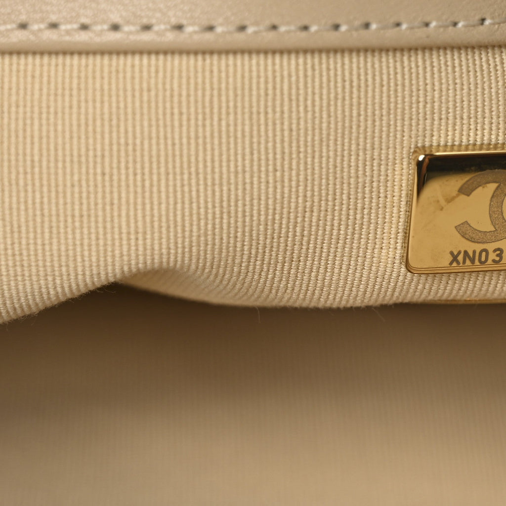 Lambskin Quilted Large Chanel 19 Flap Beige