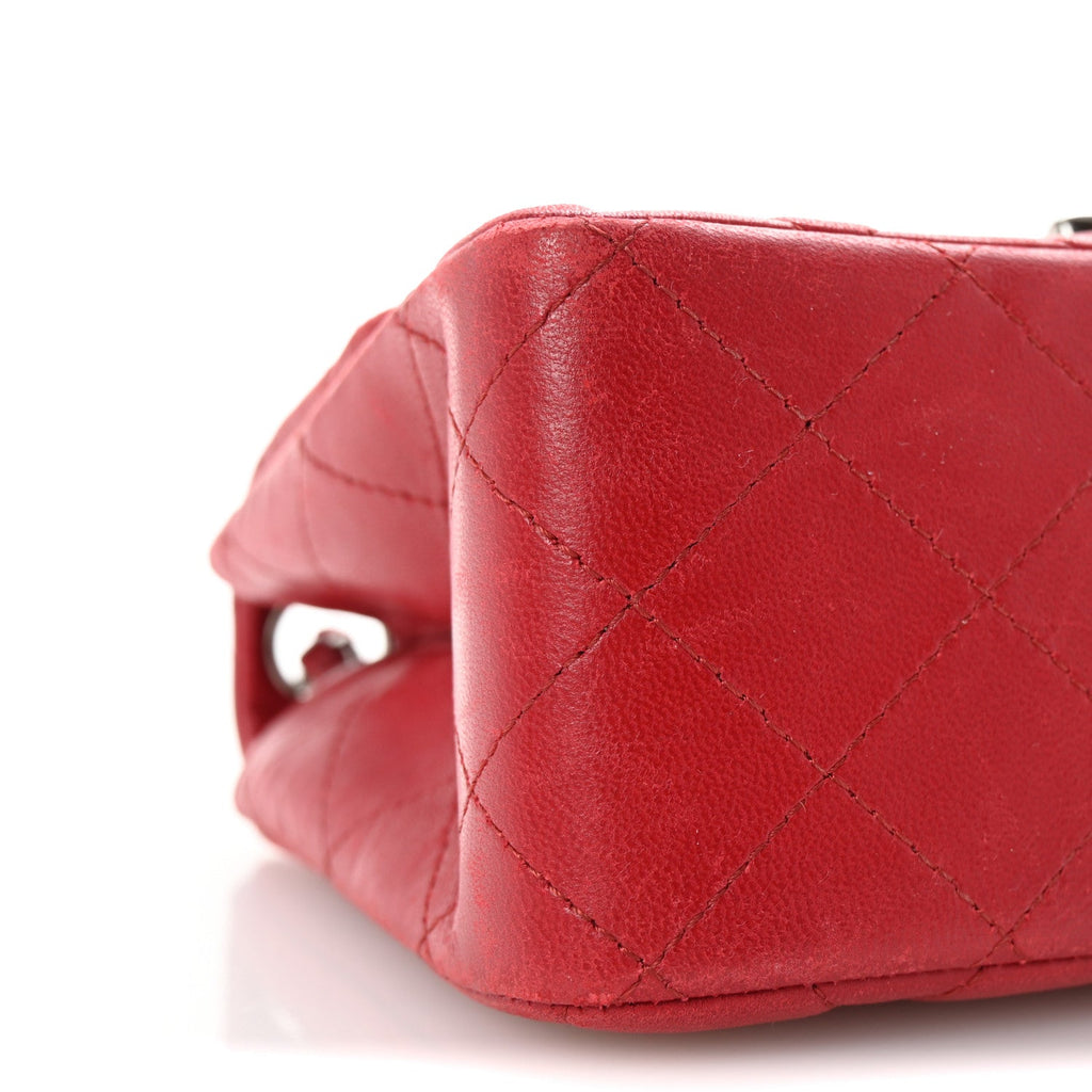 Lambskin Quilted Mini Square Flap Red