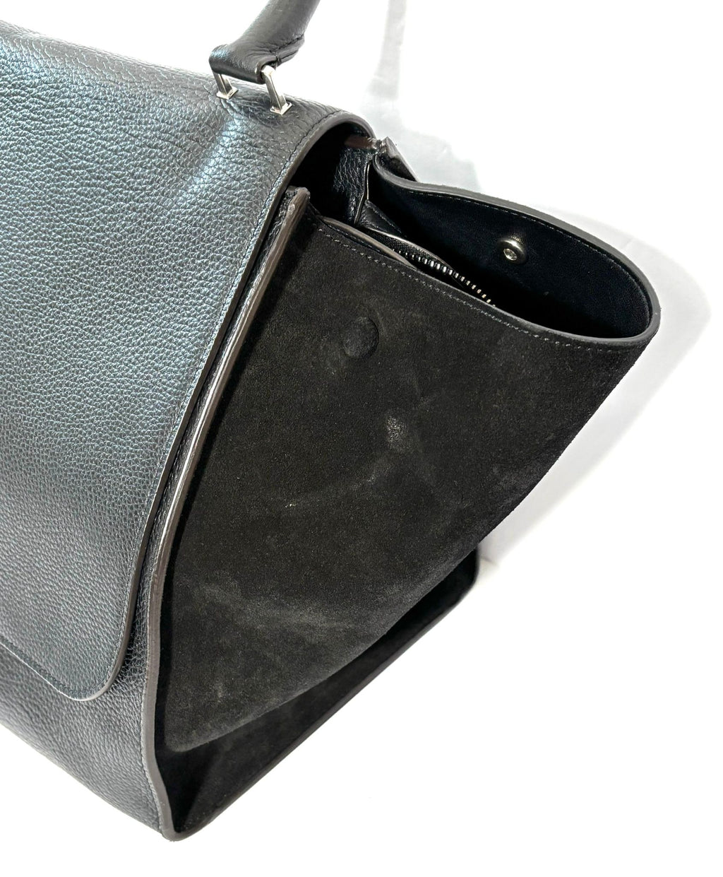 CÉLINE DRUMMED CALFSKIN SUEDE TRAPEZE MEDIUM SHOULDER BAG