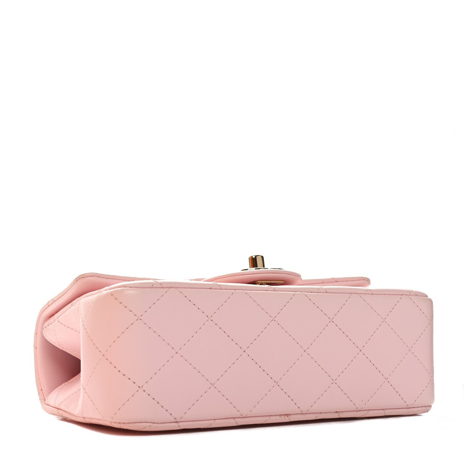 Lambskin Quilted Mini Top Handle Rectangular Flap Light Pink