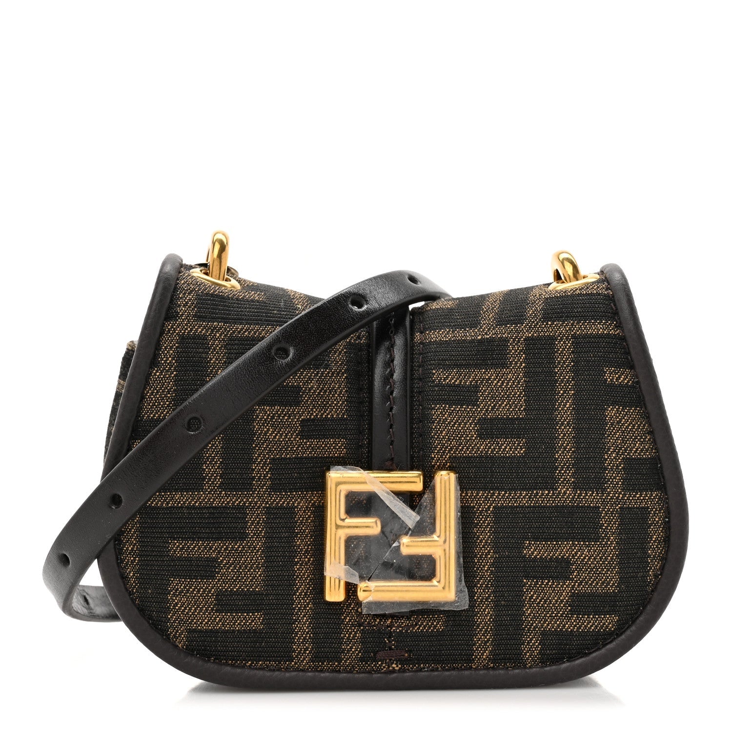 Fabric Jacquard FF 1974 Mini Fendi C'mon Tobacco Moro Ebano